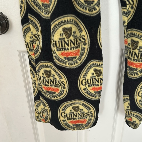 Guinness Logo flannel pajama Pants Black yellow size XL Lounge Drawstring pants - Picture 4 of 6